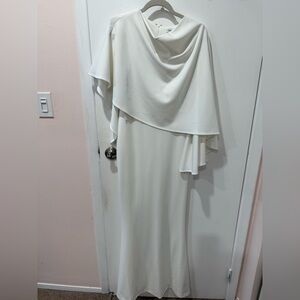 NEW WITH TAGS Calvin Klein White Cape Dress